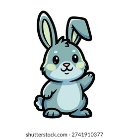 Adorable grey rabbit with big ears