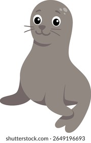 Adorável cinzento foca filhote olhando para cima
