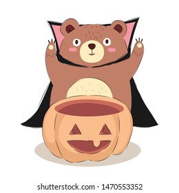 adorable halloween animal illustration for personal project, background, invitation, wallpaper and many more