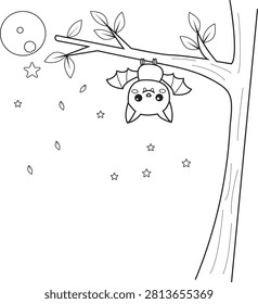 Adorable Halloween coloring page