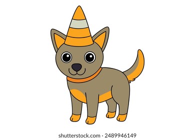 Adorable Halloween dog vector, perfect for cartoons, clipart, and line art designs