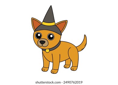 Adorable Halloween dog vector, perfect for cartoons, clipart, and line art designs