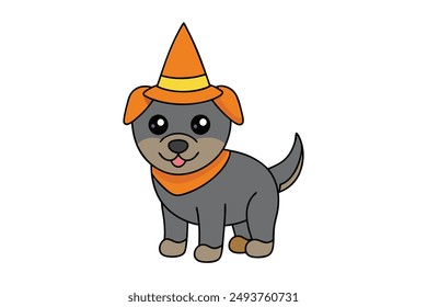 Adorable Halloween dog vector, perfect for cartoons, clipart, and line art designs