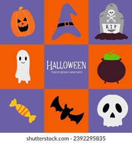 Adorable halloween element vector illustration