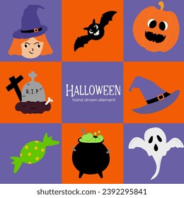 Adorable halloween element vector illustration