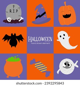 Adorable halloween element vector illustration