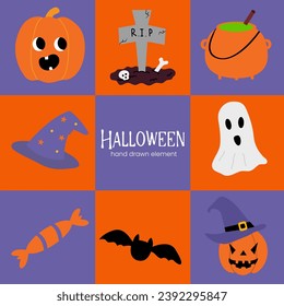 Adorable halloween element vector illustration