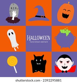 Adorable halloween element vector illustration