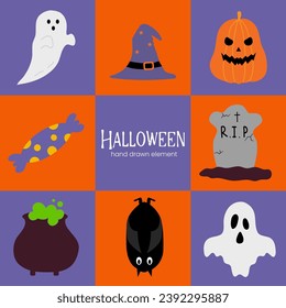 Adorable halloween element vector illustration 