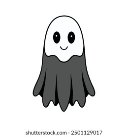 Adorable Halloween Ghost Vector Design Cute Spooky Illustration logo
