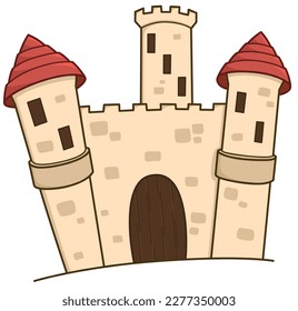 Adorable Halloween Haunted Castle: Charming Vector Drawing to Decorate Your Spooky Festivities