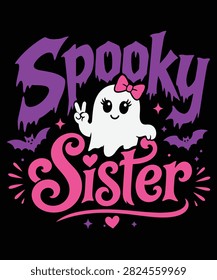 Adorable Halloween typography design featuring the phrase 