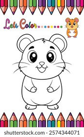  Adorable Hamster Coloring Page for Kids - Fun and Printable Cartoon Animal Outline for Creative Learning