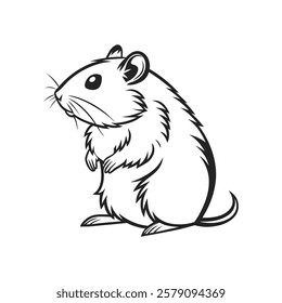 Adorable Hamster Silhouette Vector Design