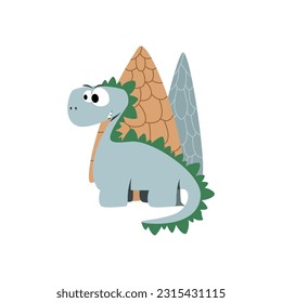 Adorable hand drawn dinosaur dinosaur characters. Vector illustration.