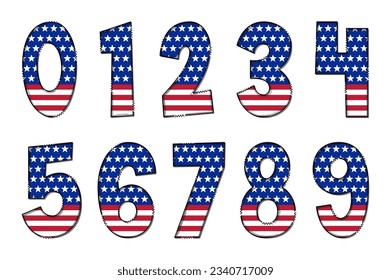 Adorable Handcrafted American Glory Number Set