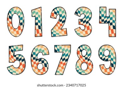 Adorable Handcrafted Checkerboard Number Set