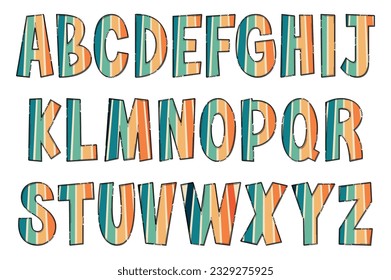 Adorable Handcrafted Groovy Rainbow Font Set