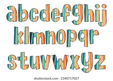 Adorable Handcrafted Groovy Rainbow Font Set