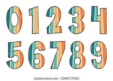 Adorable Handcrafted Groovy Rainbow Number Set