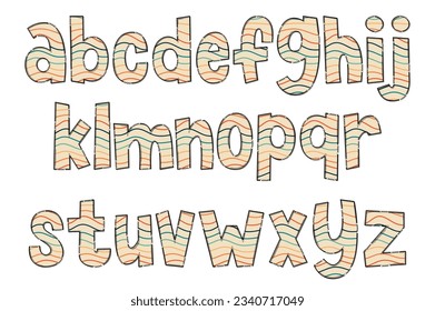 Adorable Handcrafted Groovy Wave Font Set