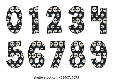 Adorable Handcrafted White Skull Number Set