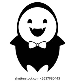 Adorable happy little vampire halloween cartoon.
