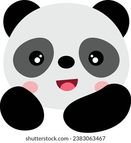 Adorable happy panda isolated on white

