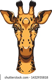 Adorable head of giraff vector graphic
