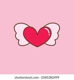 Adorable heart with wings, a perfect symbol of love soaring through the sky. This sweet design captures the essence of Valentine's Day, blending affection, freedom, and endless romantic possibilities.