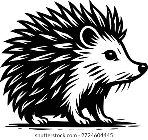 Adorable diseño de erizo - Linda Spiky Hedgehog Ilustración - Forest Friend Diseño Clipart - Woodland Animal line art