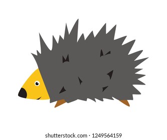 Adorable hedgehog in modern flat style cartoon. Vector