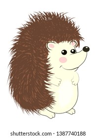 Adorable hedgehog in modern flat style. Cool little gray hedgehog in cartoon style wearing. cartoon emoticon pattern toy.