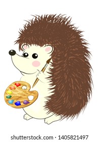 Adorable hedgehog in modern flat style. Cool little gray hedgehog in cartoon style wearing. cartoon emoticon pattern toy.