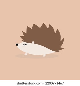 Adorable hedgehog in modern flat style. Vector.
