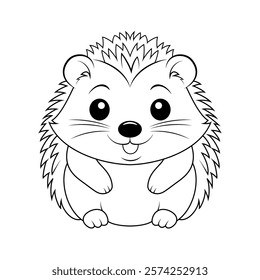 Adorable Hedgehog Outline Drawing for Coloring