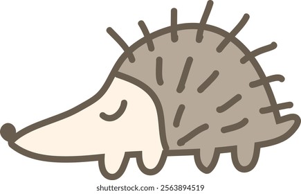 Adorable hedgehog sketch in simple lines. Vector Illustration.