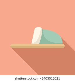 Adorable home slippers icon flat vector. Residence indoor. Fashion shoe