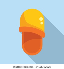 Adorable home slippers icon flat vector. Informal object. Clothing comfort