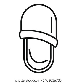 Adorable home slippers icon outline vector. Informal object. Clothing comfort