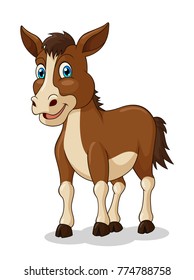 Adorable Horse Cartoon. Vector Illustration