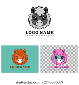 Adorable horse face avatar. Vector portrait illustration suitable for app icons, stickers, and gaming logos.