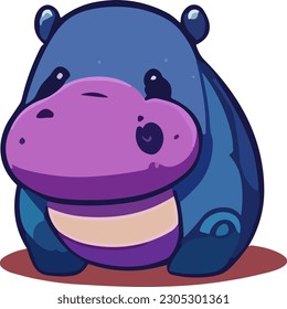 An adorable icon featuring a playful hippo, capturing its exuberant nature and showcasing its infectious enthusiasm.