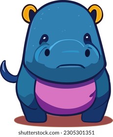 An adorable icon of a playful hippo, capturing its curious and inquisitive spirit with an irresistible charm.