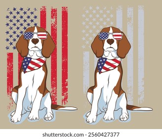 Adorable illustration of an American Beagle dog, capturing its playful spirit and charm! Perfect for dog lovers, home decor, and gifts that celebrate this beloved breed.