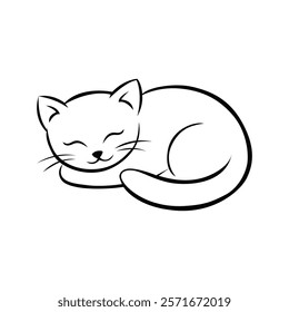 adorable, illustration, animal, contour, cartoon, pet, drawing, cat, outline, cute, simple, sketch, playful, vector, design, whimsical, doodle, feline, art, funny, kitten, character, isolated, clipart