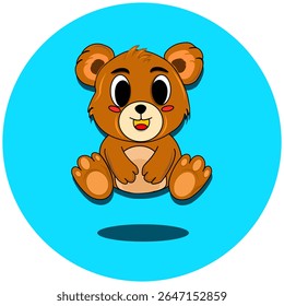 An adorable illustration of a friendly teddy bear, perfect for themes related to childhood, comfort, toys, and innocence. Ideal for children's products, nurseries, gifts, and heartwarming designs.