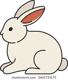 Adorable illustration of a sitting bunny with soft colors, perfect for Easter projects, spring themes, and cute seasonal designs.