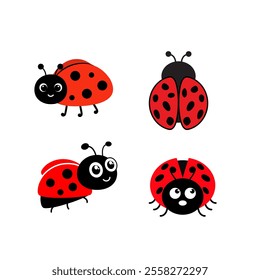 adorable illustrations of ladybirds and ladybugs walking, featuring bright colors and charming designs. Perfect for children’s projects, educational materials, and playful designs 