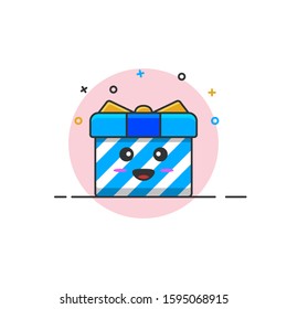 Adorable Image Gift Box Vector Icon Illustration